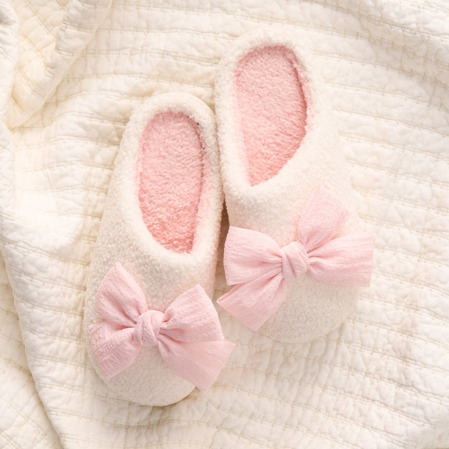 Betty Bow Blush Slippers - CAKEWISH