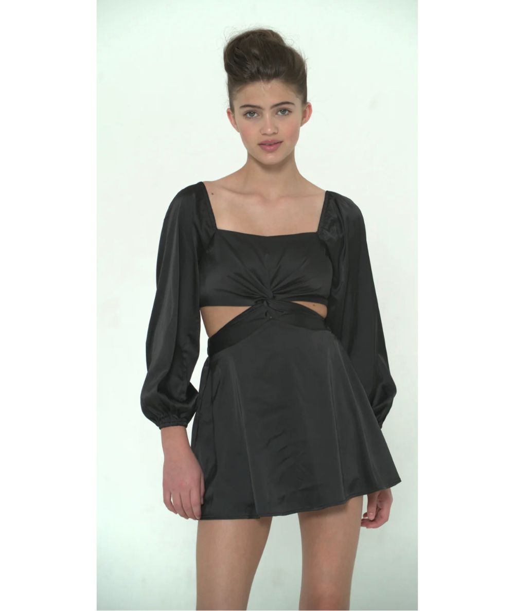 Ari Satin Cut-Out Dress