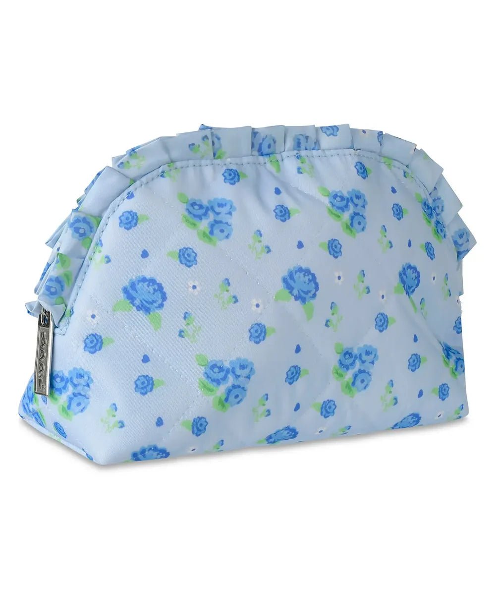 Blue Floral Oval Cosmetic Bag - CAKEWISH