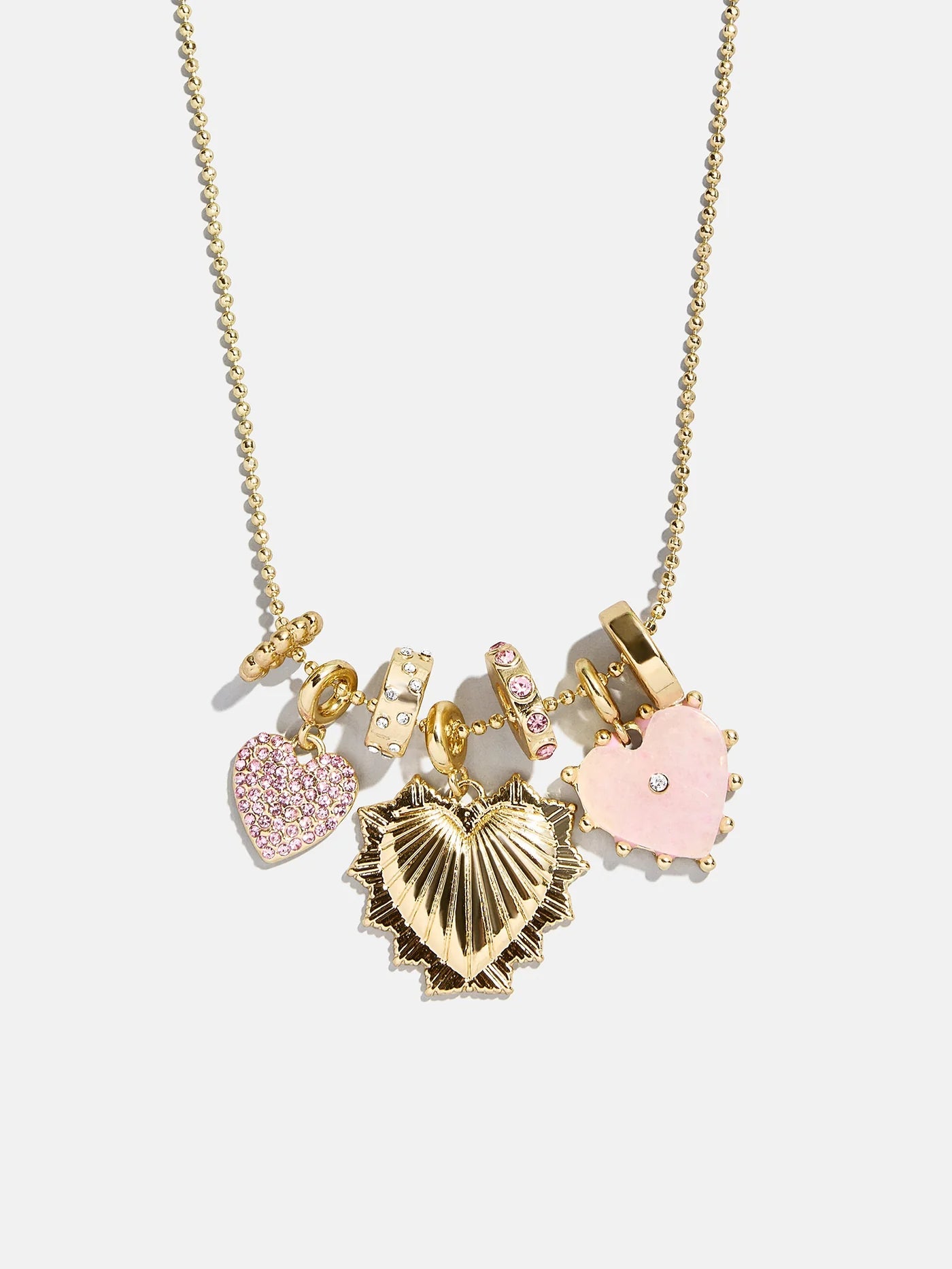 Blush/Gold Heart Charm Necklace - CAKEWISH