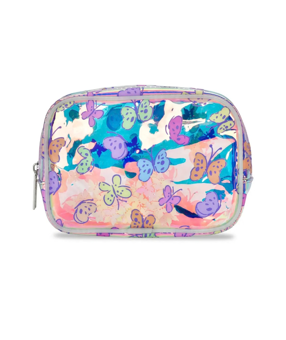 Bright Butterflies Clear Cosmetic Bag - CAKEWISH