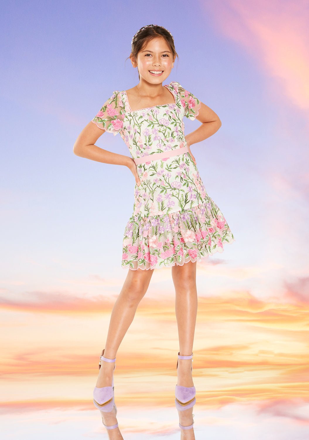 Clara Embroidered Mini Dress - CAKEWISH