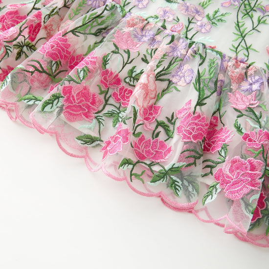 Clara Embroidered Mini Dress - CAKEWISH