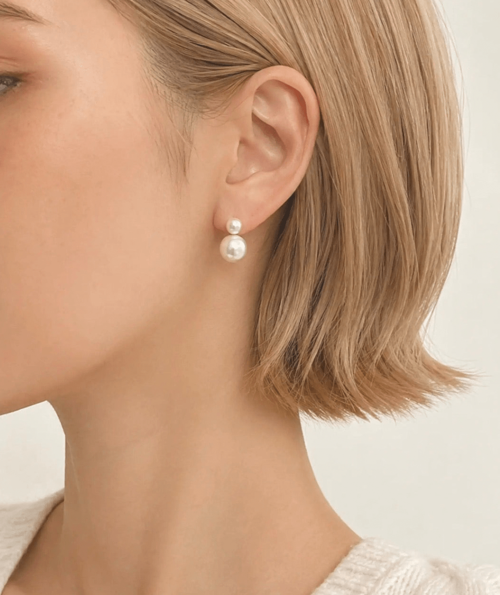 Classic Double Freshwater Pearl Earrings - CAKEWISH