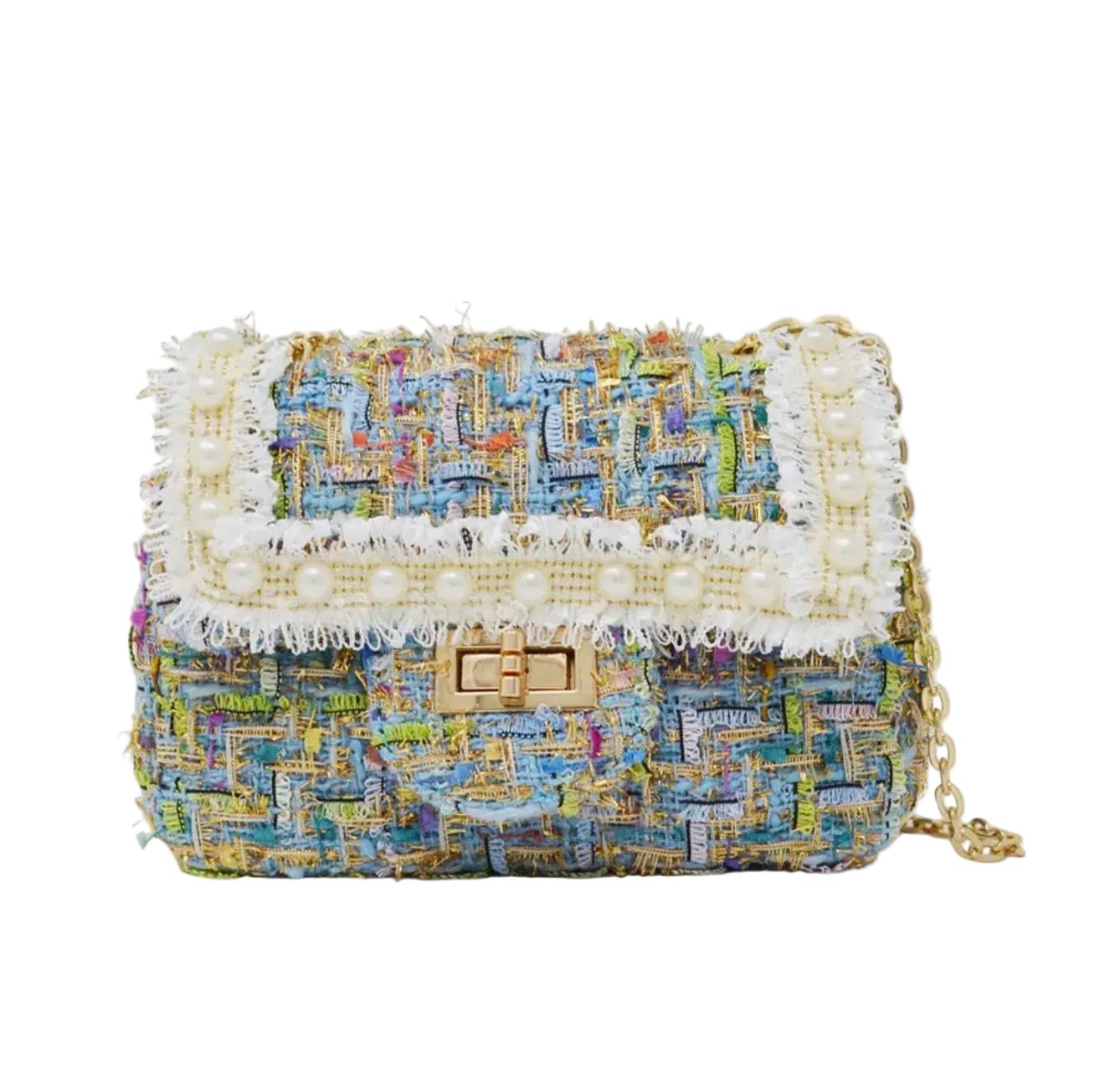 Classic Tweed Handbag with Pearls - CAKEWISH