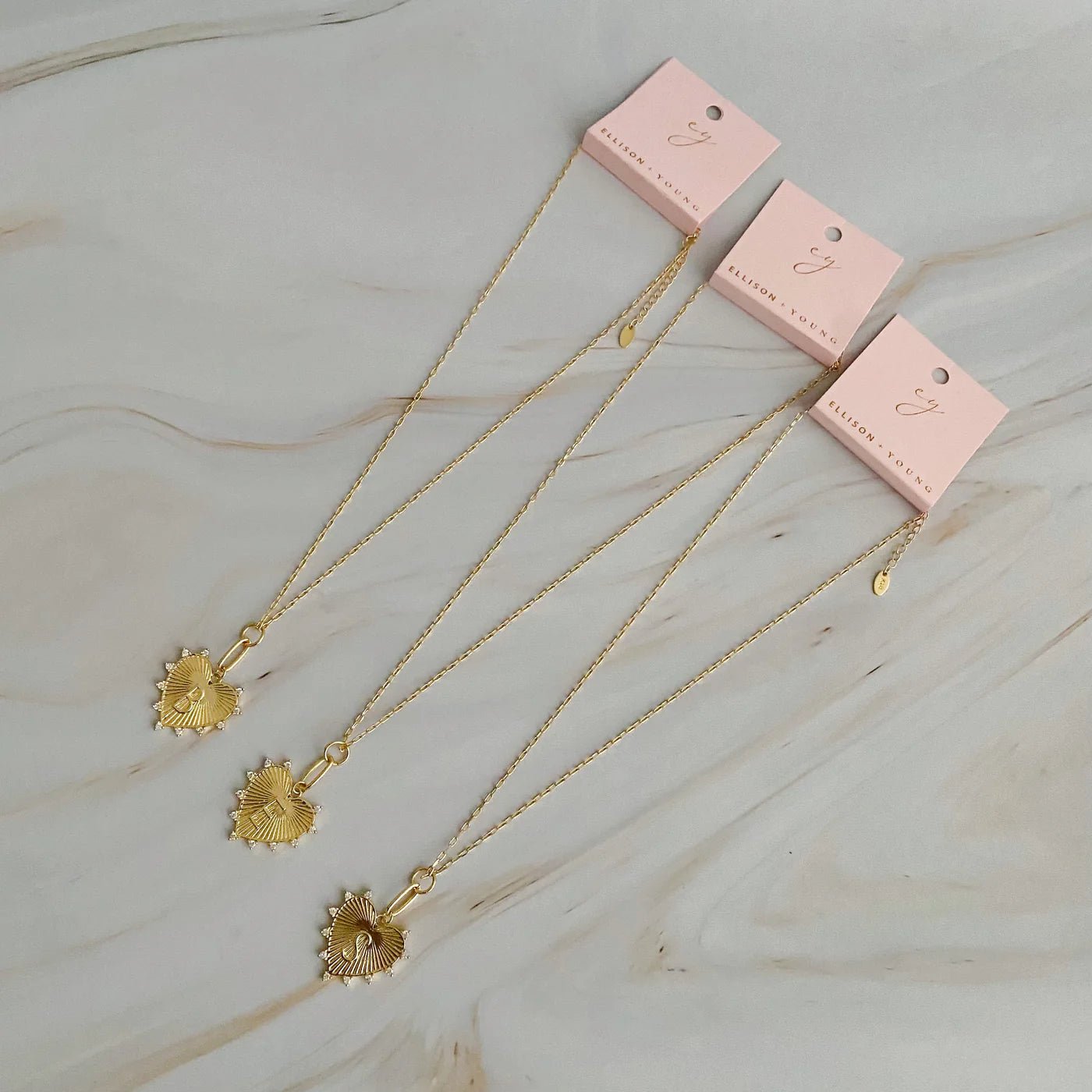 Clip Hanging Initial Heart Necklace - CAKEWISH