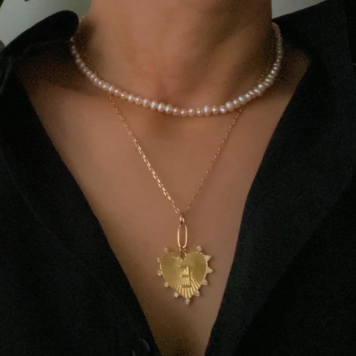 Clip Hanging Initial Heart Necklace - CAKEWISH