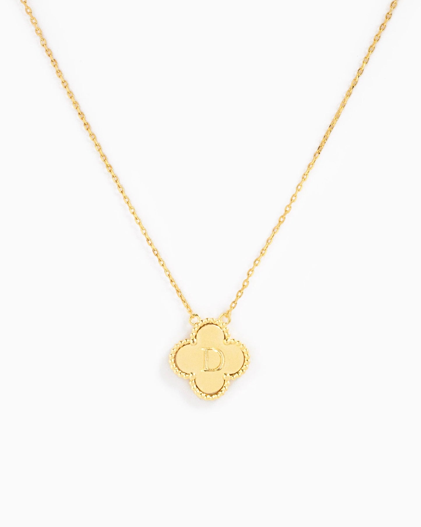 Clover Letter Initial Pendant Necklace - CAKEWISH