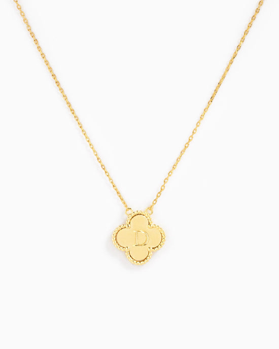 Clover Letter Initial Pendant Necklace - CAKEWISH