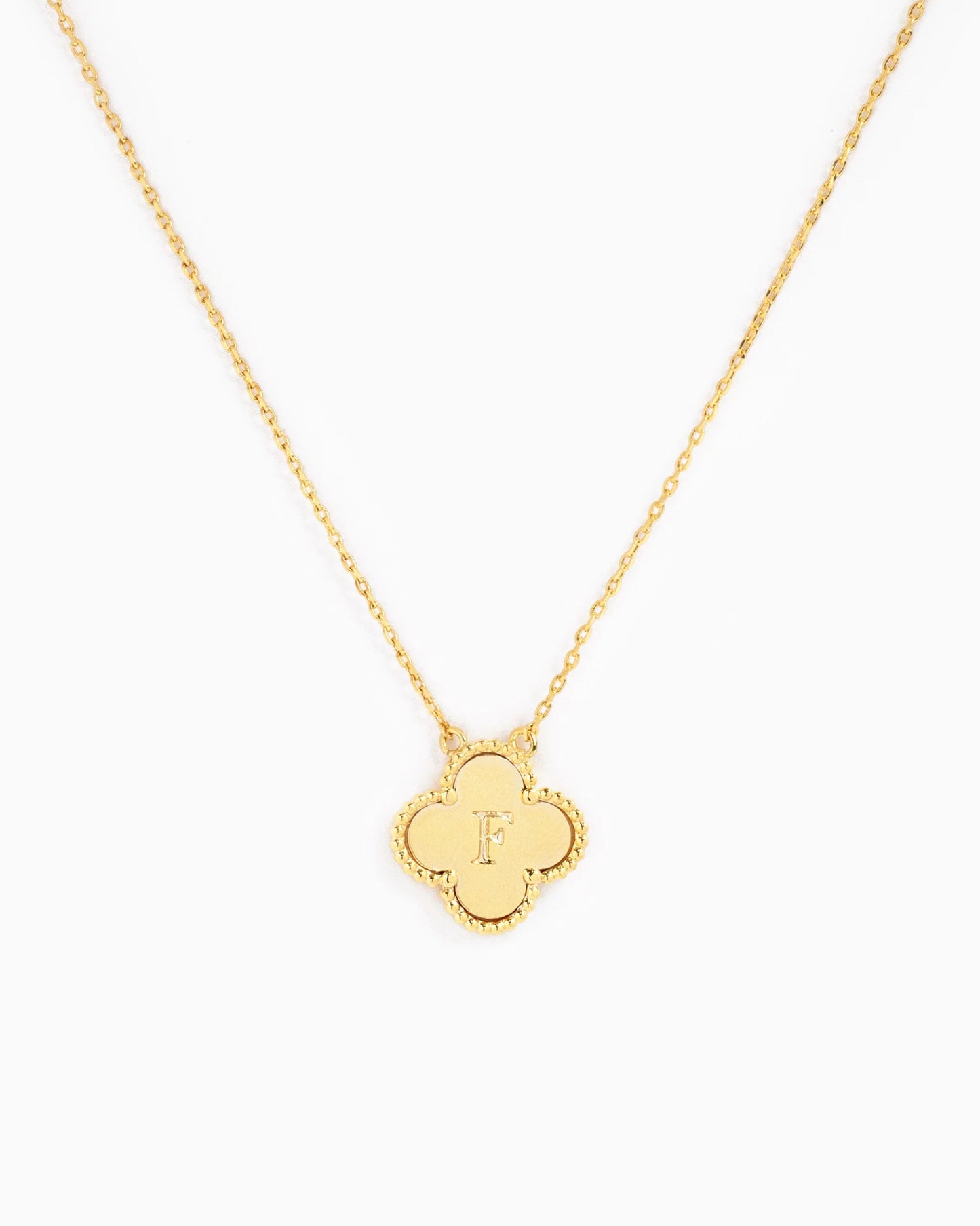Clover Letter Initial Pendant Necklace - CAKEWISH