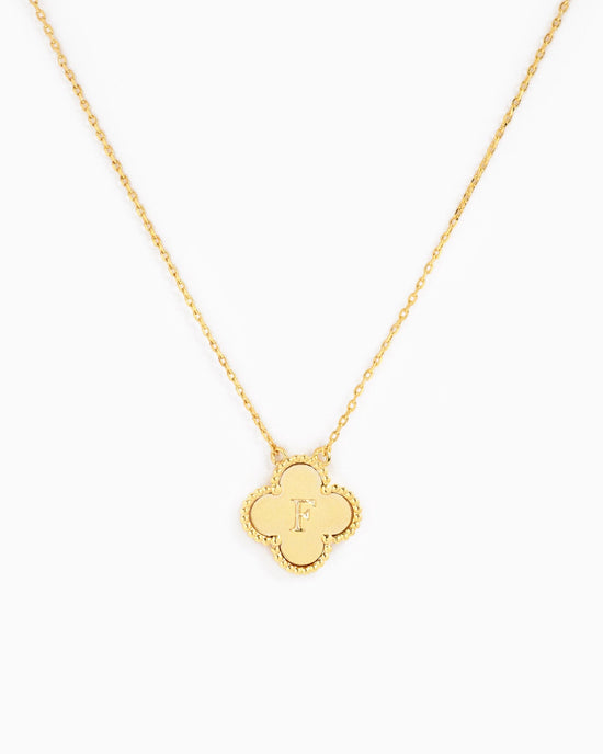 Clover Letter Initial Pendant Necklace - CAKEWISH