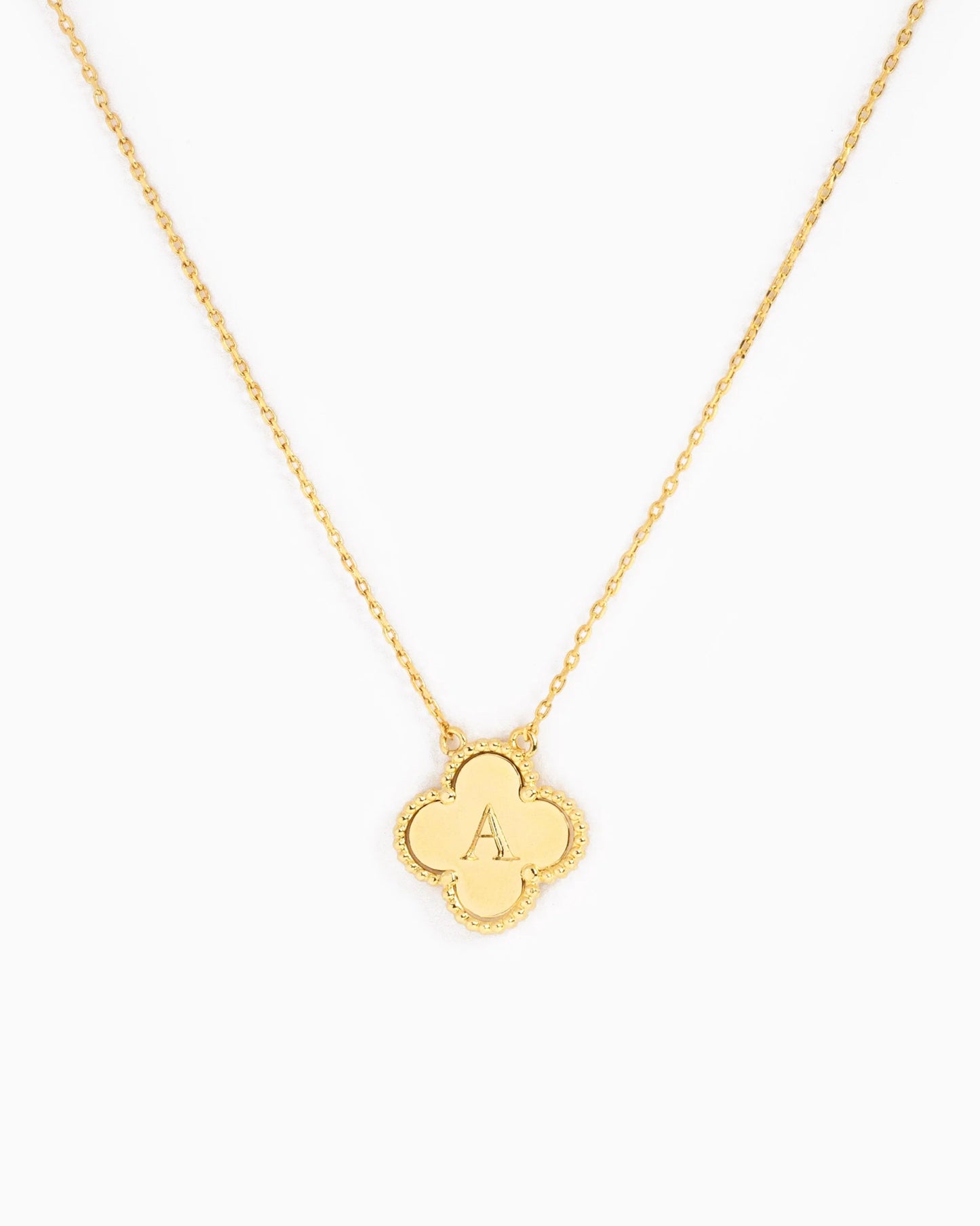 Clover Letter Initial Pendant Necklace - CAKEWISH