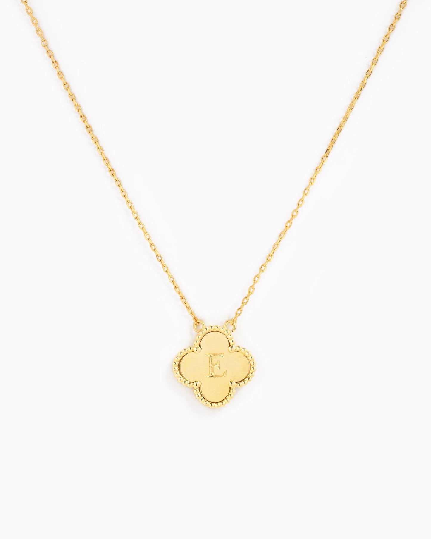Clover Letter Initial Pendant Necklace - CAKEWISH