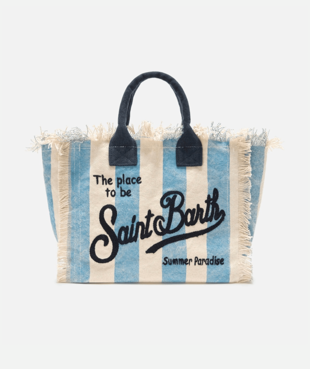 Colette Light Blue Stripe Canvas Bag - CAKEWISH