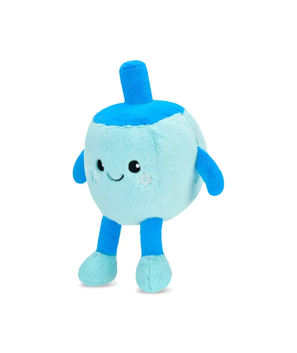 Left side view of the standing David Dreidel smiling Hanukkah dreidel plush, by Iscream - CAKEWISH
