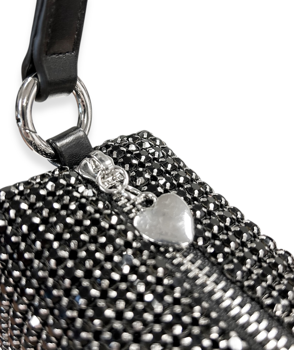 Dazzled Rhinestone Purse in Black by Doe A Dear - CAKEWISH