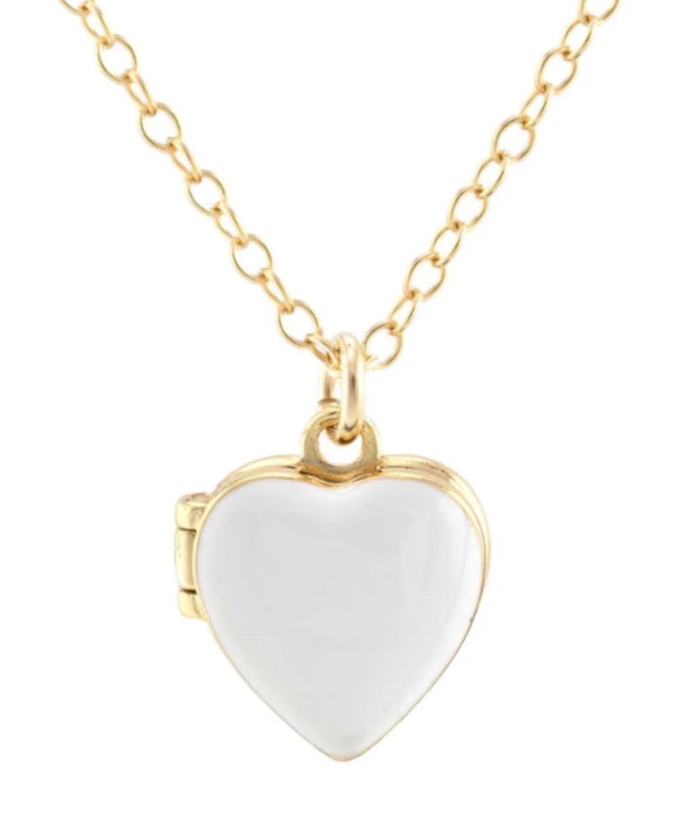 Enamel Heart Locket Necklace - CAKEWISH