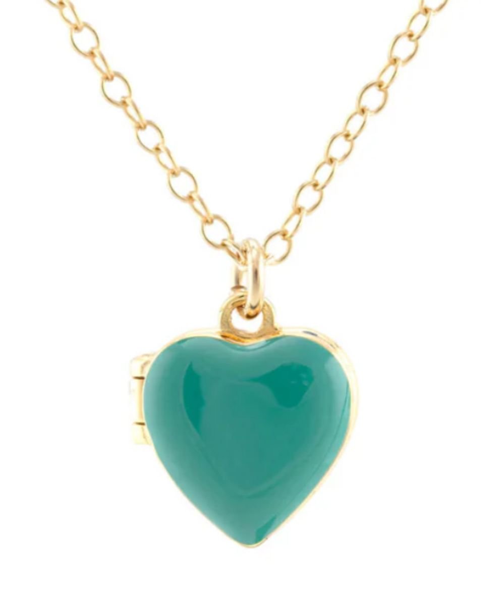 Enamel Heart Locket Necklace - CAKEWISH