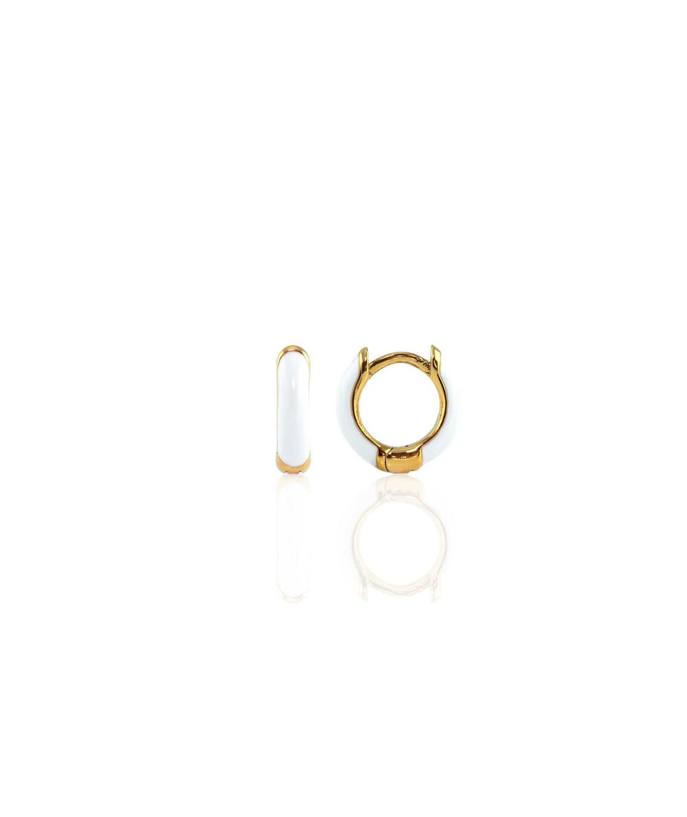 Enamel Huggie Hoop Earrings - CAKEWISH