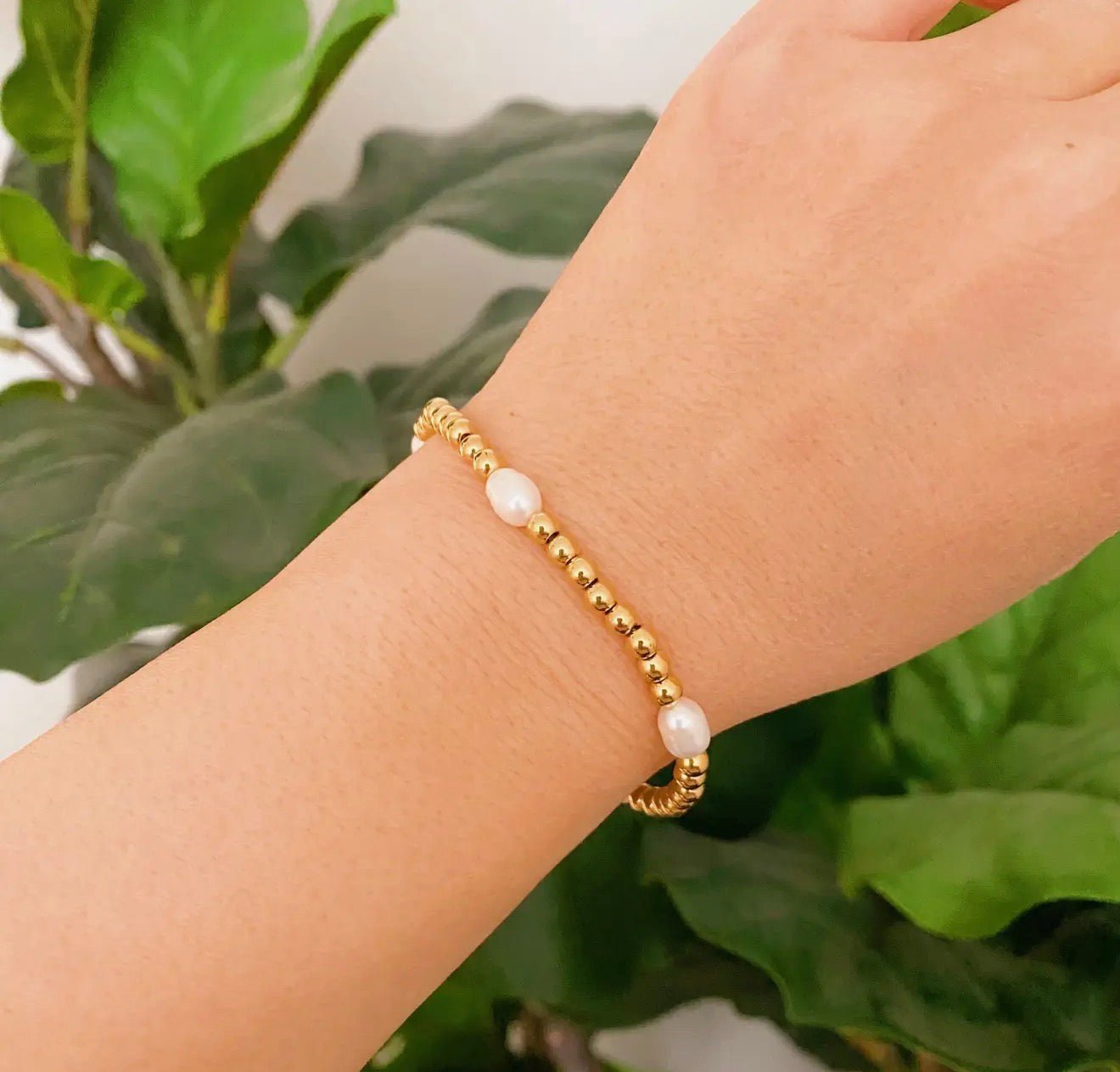 Freshwater Pearl Gold Bracelet - CAKEWISH