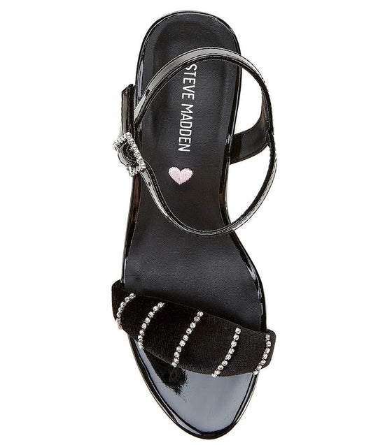 Girls Velvet Rhinestone Heels - CAKEWISH