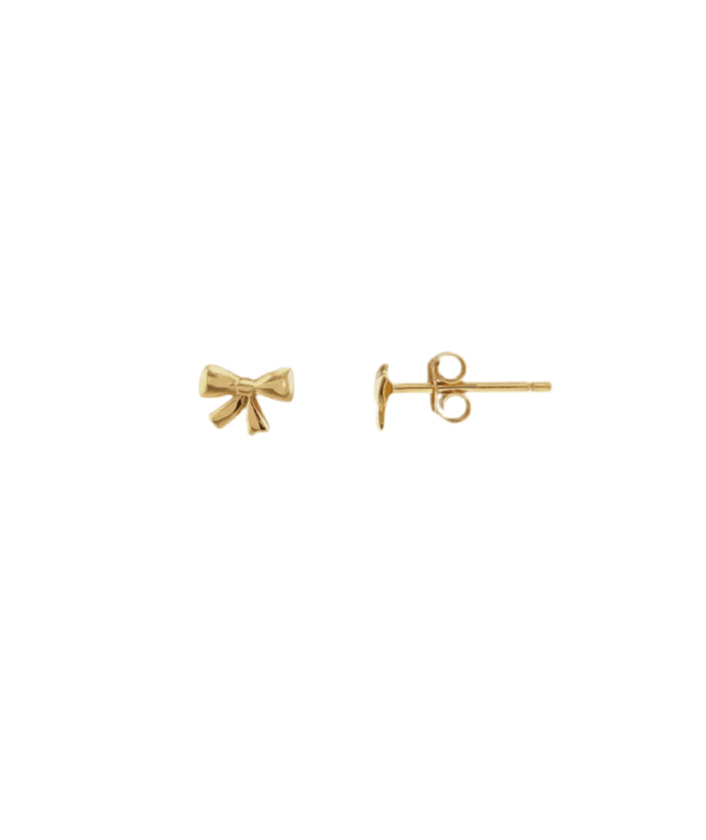 Gold Bow Stud Earrings - CAKEWISH