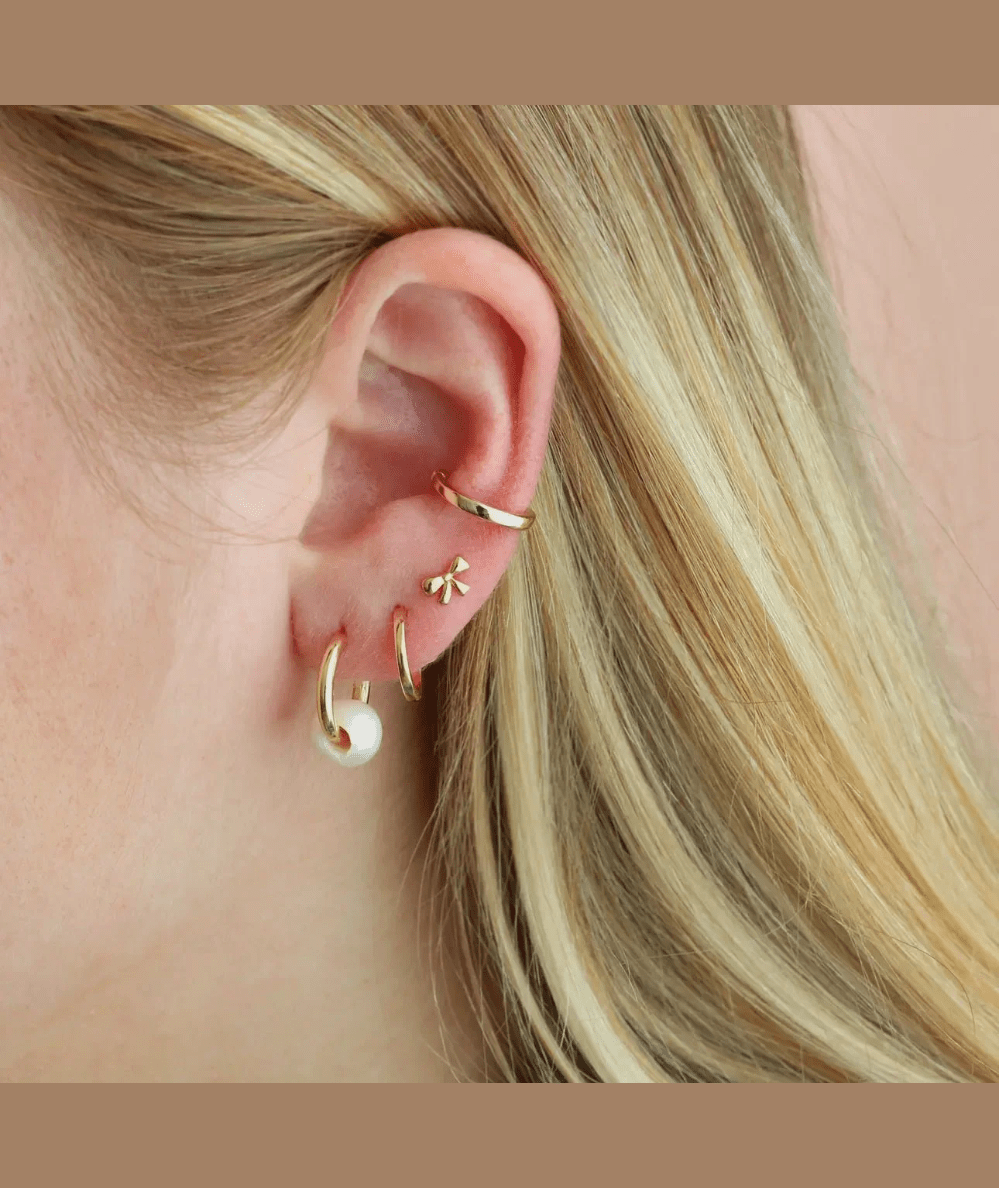 Gold Bow Stud Earrings - CAKEWISH