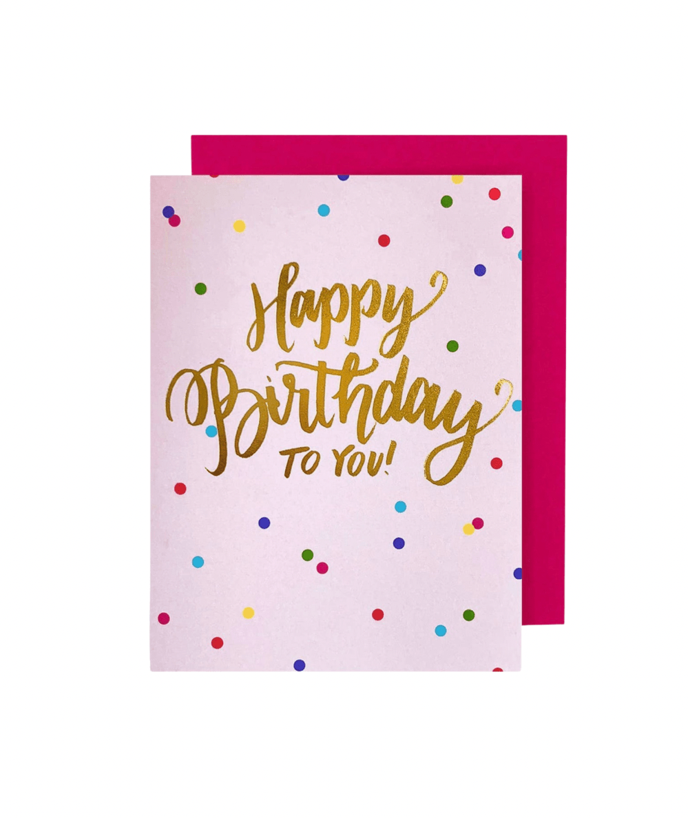 Happy Birthday to You Gold Foil Confetti Greeting Card - CAKEWISH