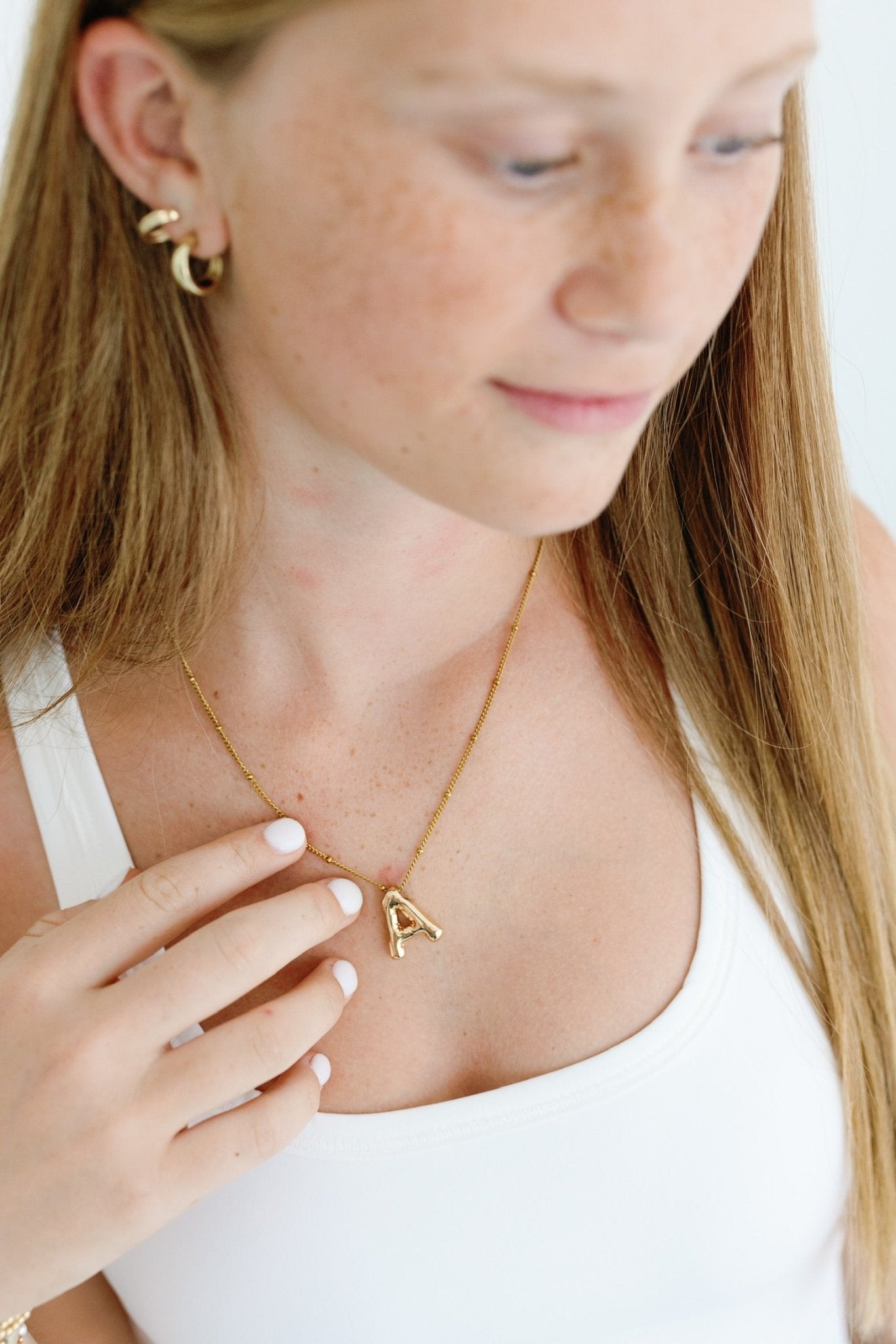 Initial Balloon 18k Gold Necklace - CAKEWISH