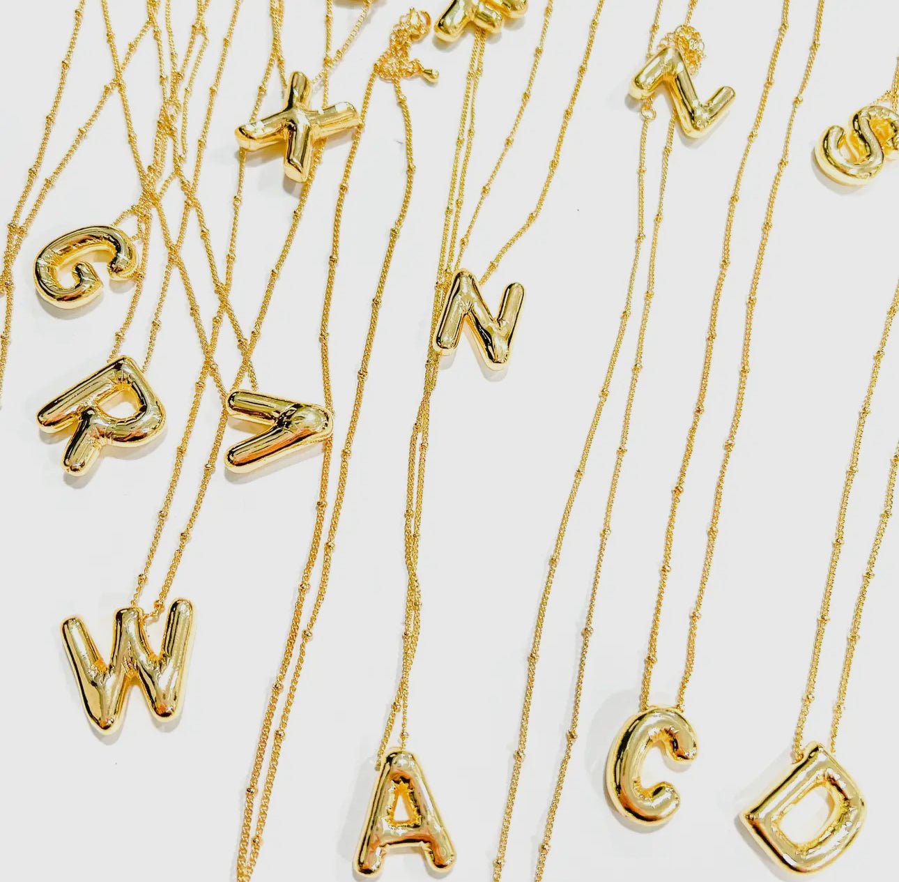 Initial Balloon 18k Gold Necklace - CAKEWISH