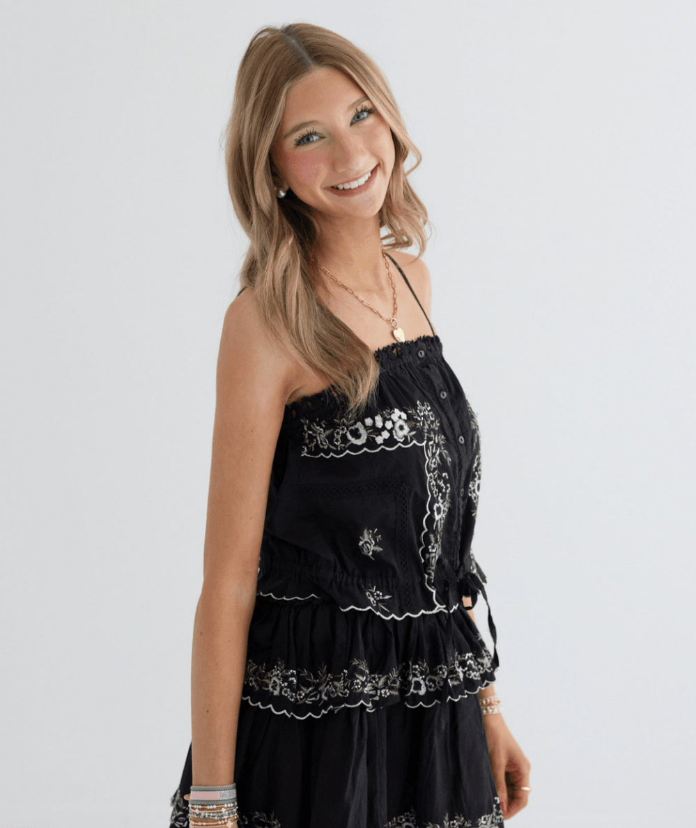 Junior Allegra Floral Embroidered Cami - CAKEWISH