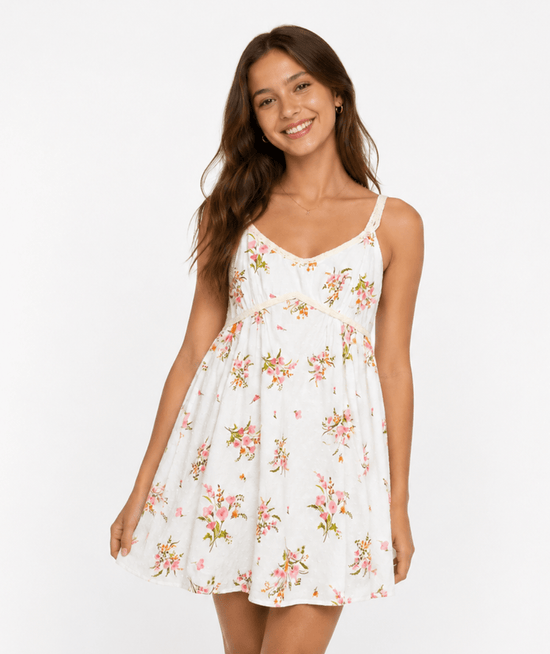 KatieJ NYC Junior Bloom Empire Waist Dress Vintage Wildflower / XS