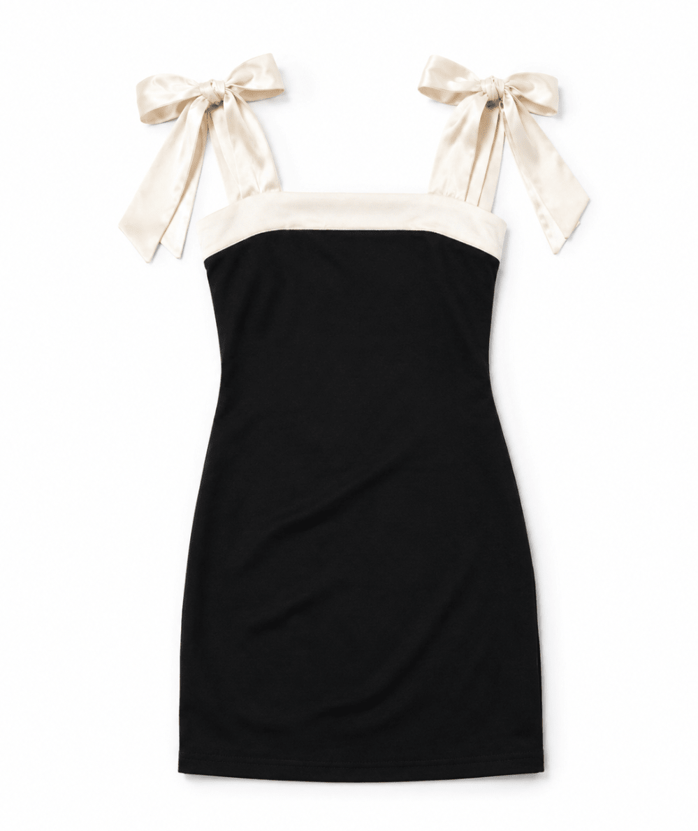 Junior Edeline Contrast Tie Dress - CAKEWISH