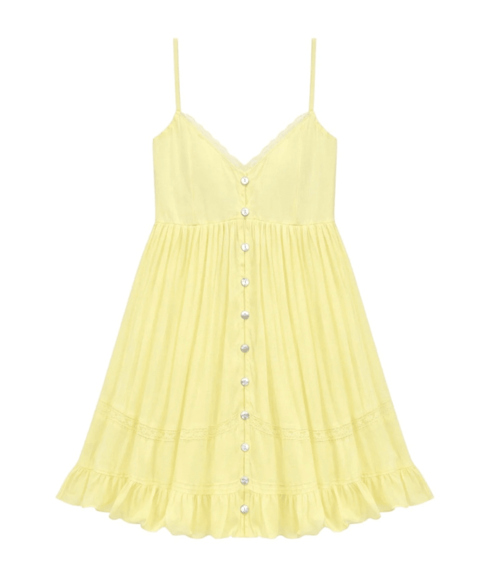 Junior Flowy Canary Yellow Dakota Dress - CAKEWISH