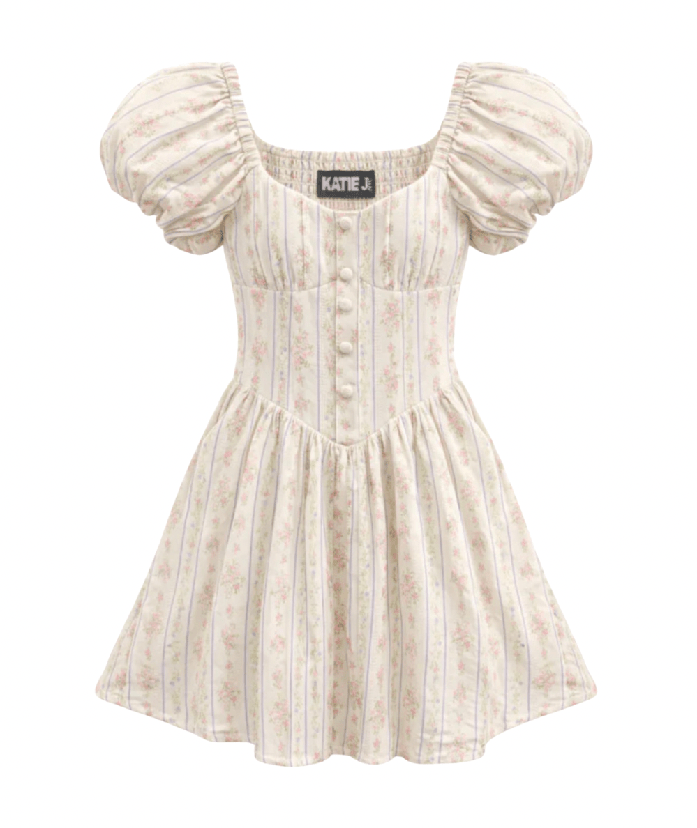 Junior Greta Corset Puff Sleeve Dress - CAKEWISH