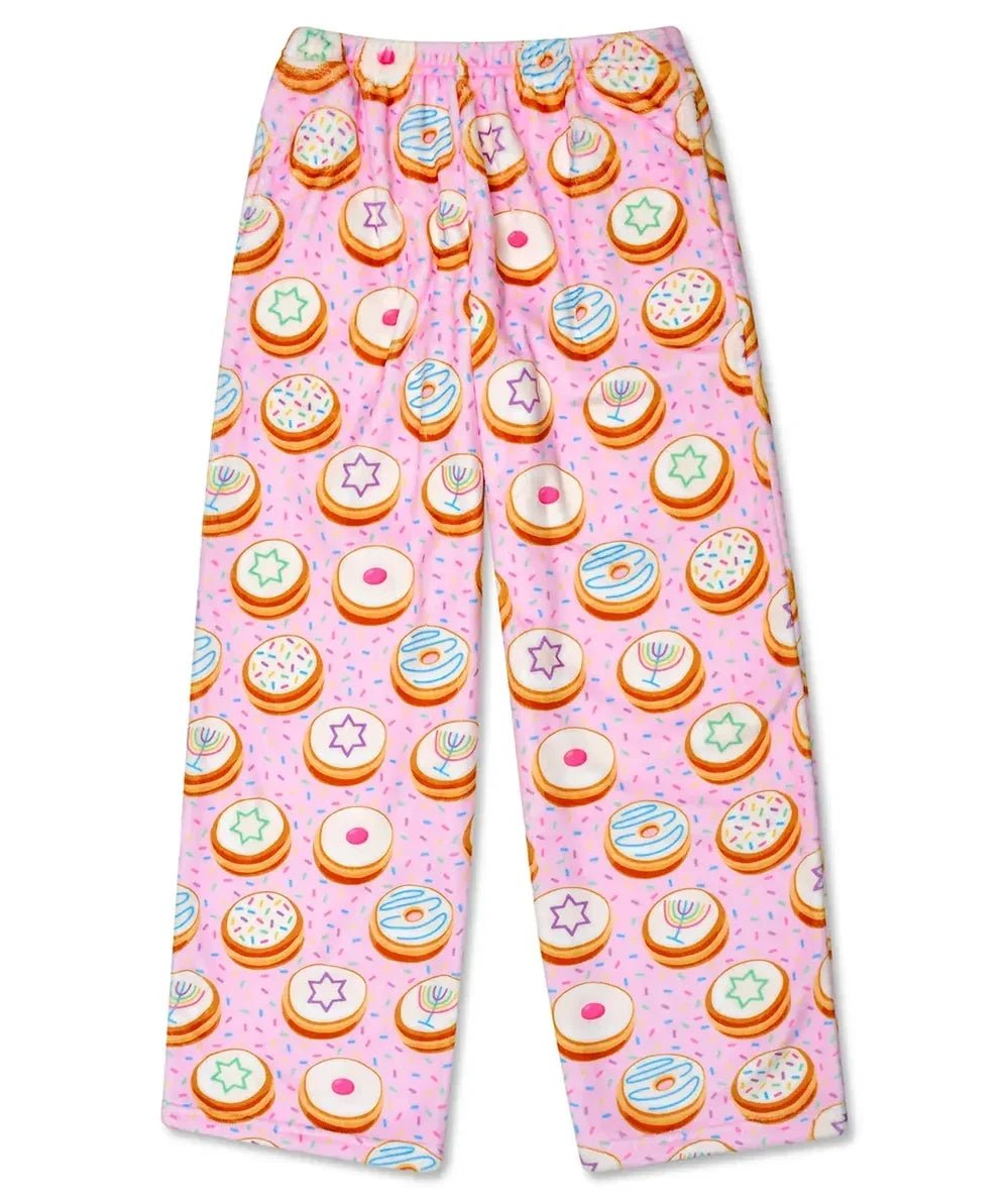 Junior Hanukkah Donuts Fuzzy Pants by Iscream with ultra-soft fuzzy plush fabric - CAKEWISH.