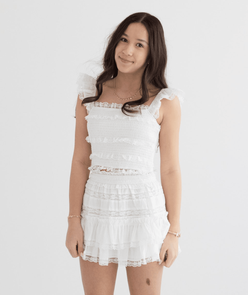 Junior Lace Trim With Ruffle Top - CAKEWISH
