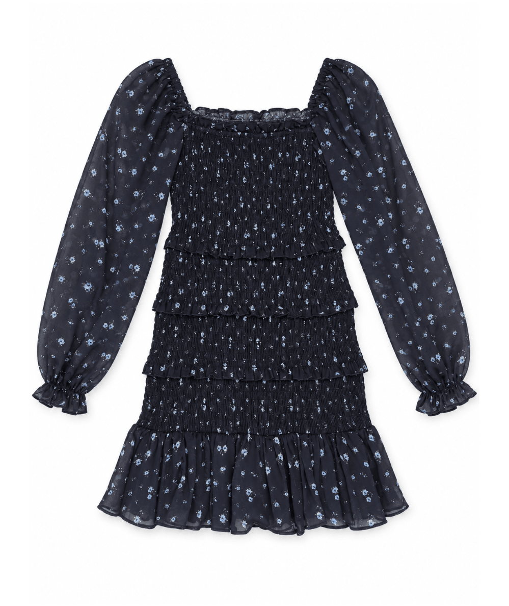 Junior Laila Long Sleeve Print Dress - CAKEWISH
