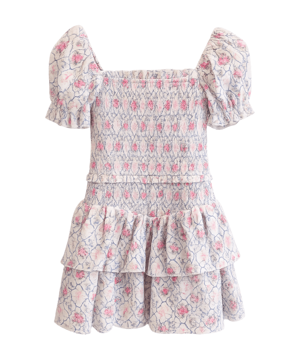 Junior Lainey Short Sleeve Floral Dress - CAKEWISH