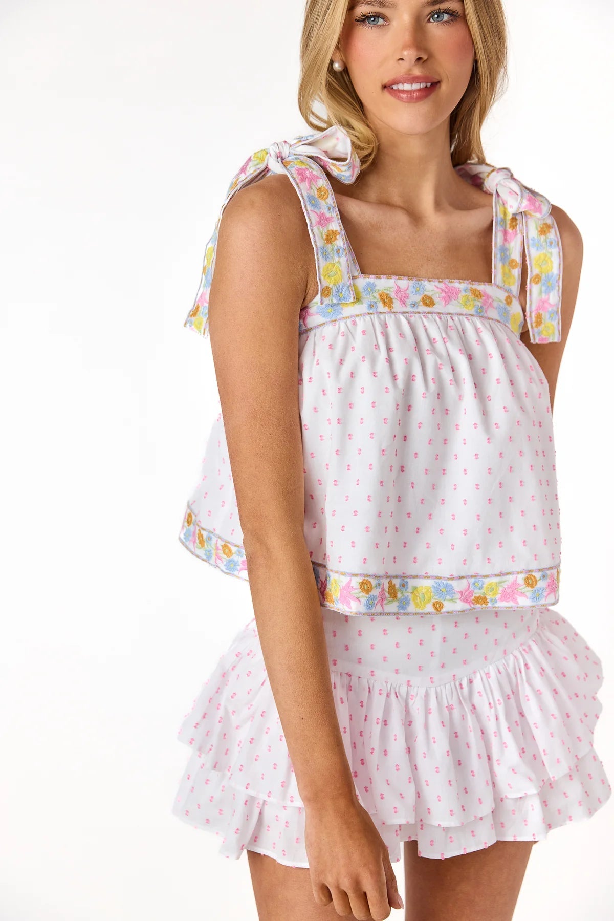 Junior Luca Embroidered Floral Pastel Top - CAKEWISH