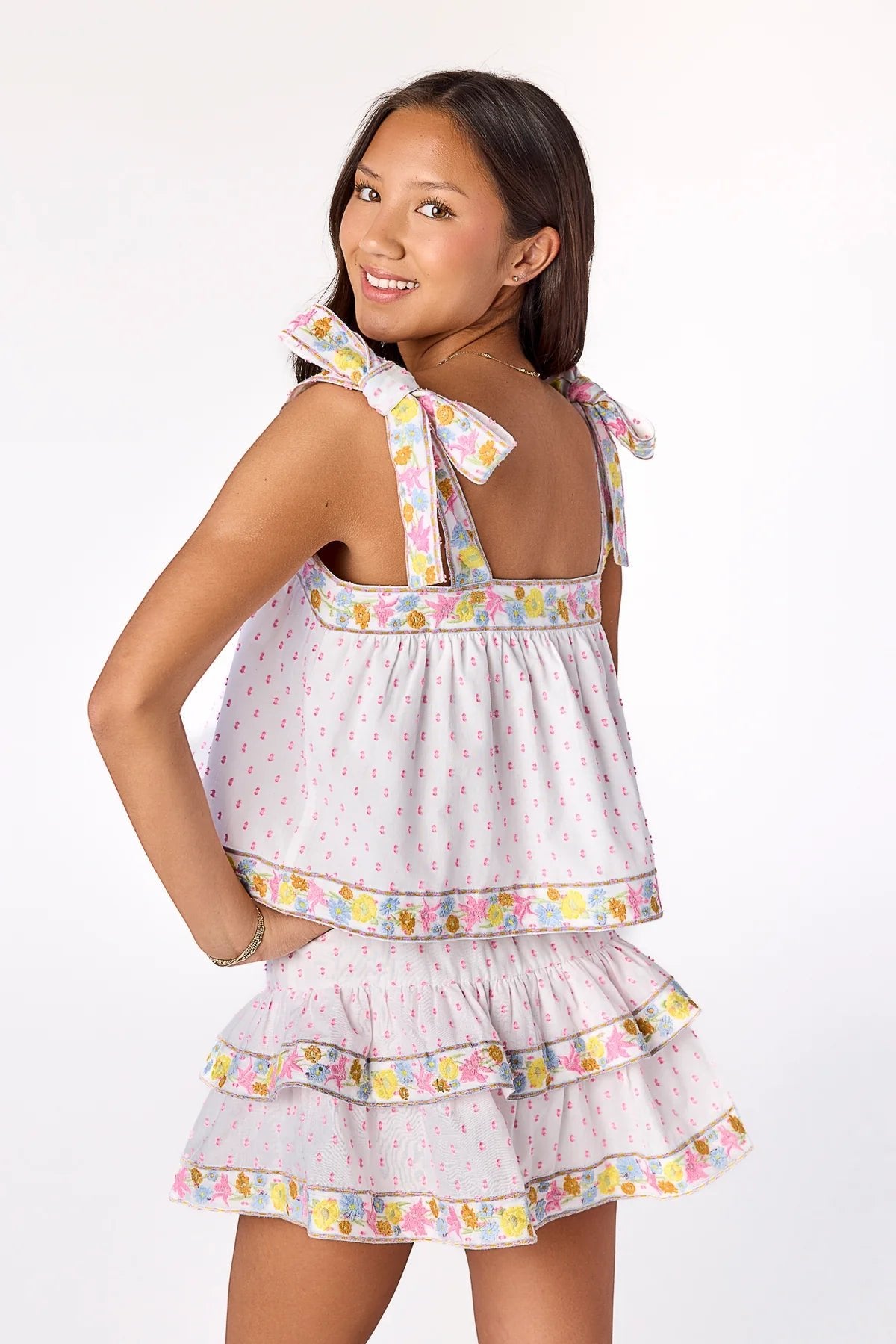 Junior Luca Embroidered Floral Pastel Top - CAKEWISH