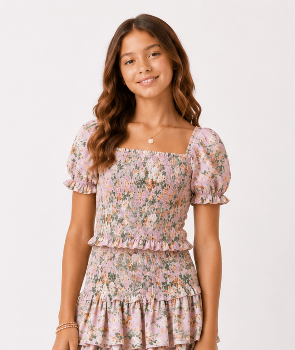 Junior Marlee Floral Print Top - CAKEWISH