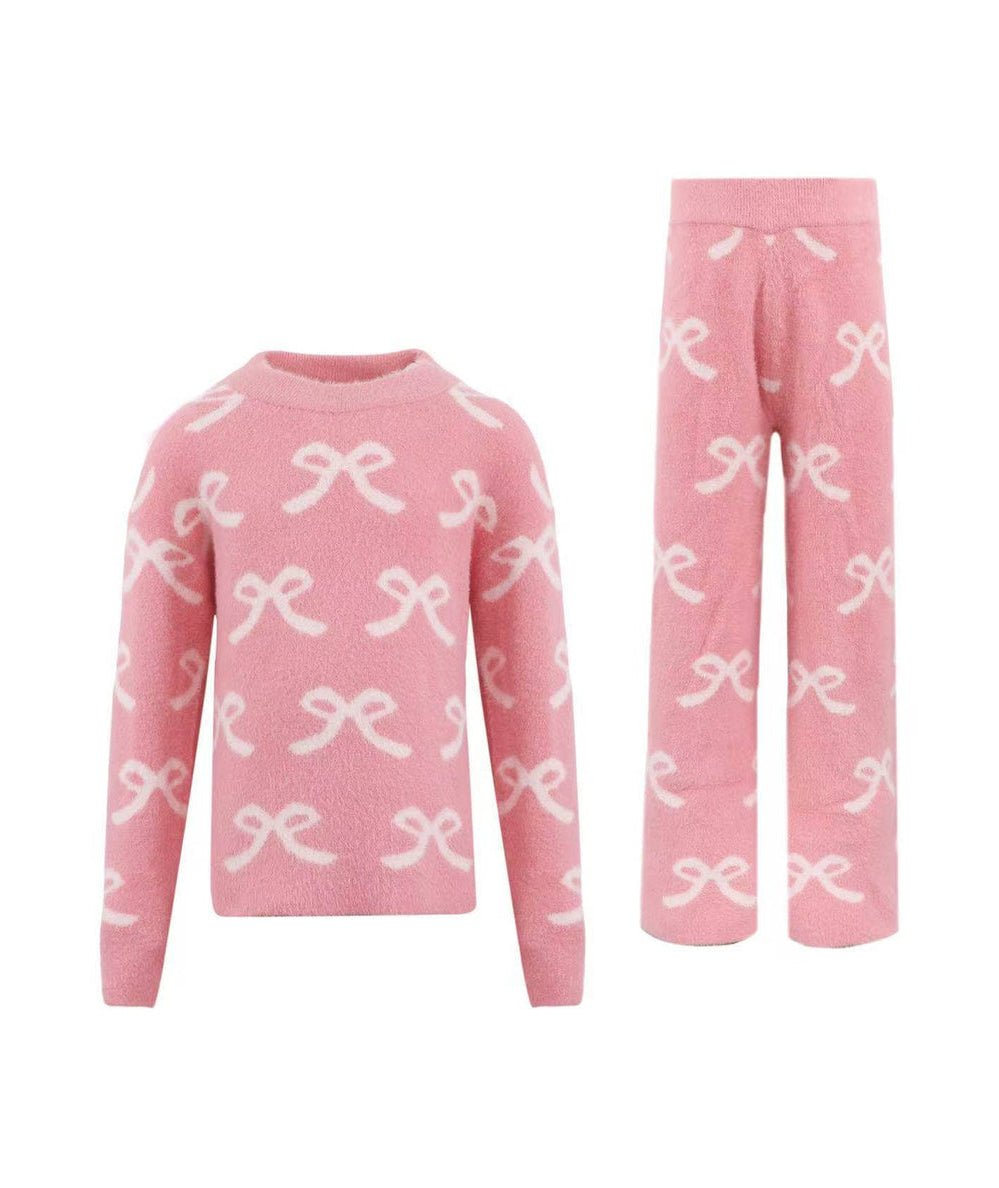 Junior Pretty In Bows Fuzzy Lounge Set - CAKEWISH