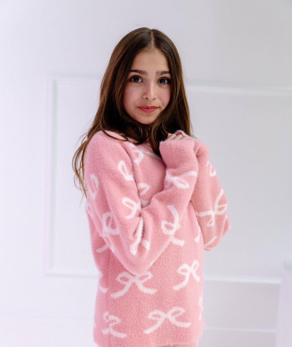 Junior Pretty In Bows Fuzzy Lounge Set - CAKEWISH