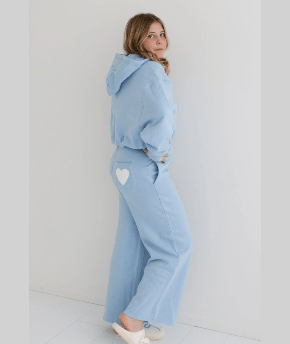 KatieJ NYC Junior Shane Wide Leg Sweatpant, relaxed cotton fit - CAKEWISH