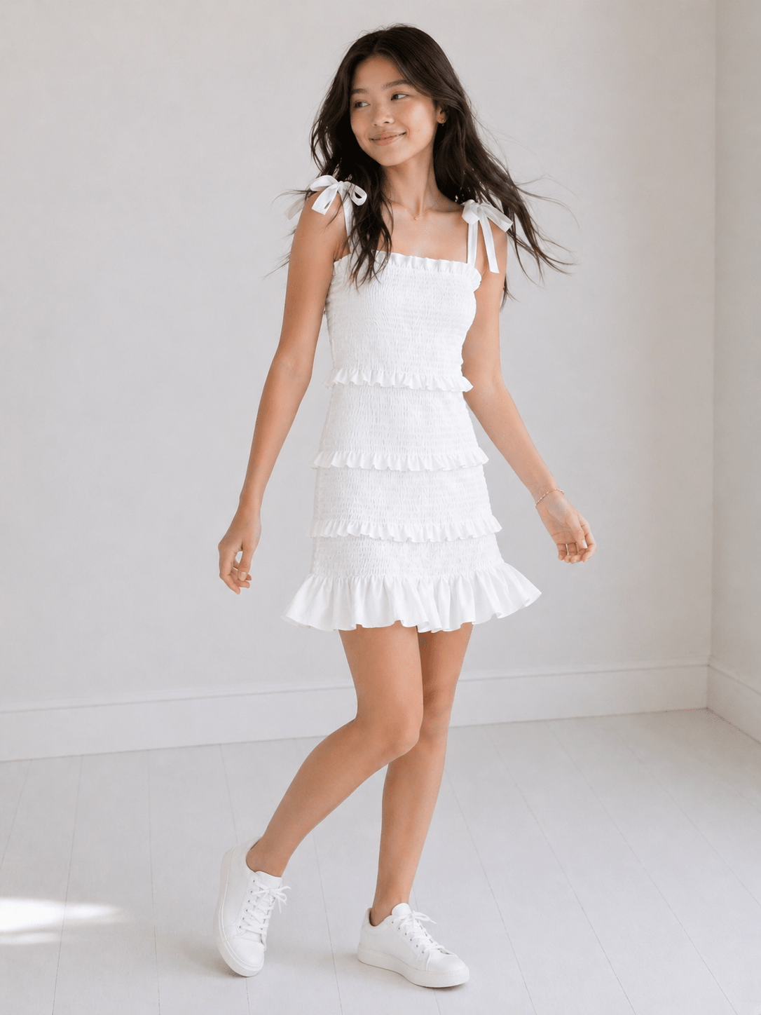Junior Smocked Tie - Strap Evan Dress - CAKEWISH