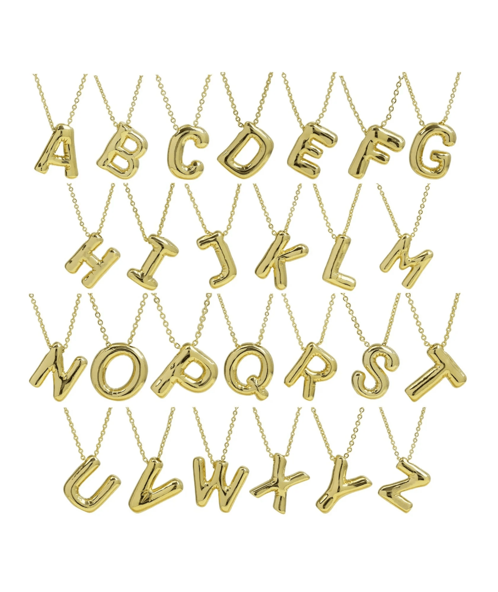 Balloon style lettering on the Savvy Bling Initial Bubble Gold Necklace - CAKEWISH