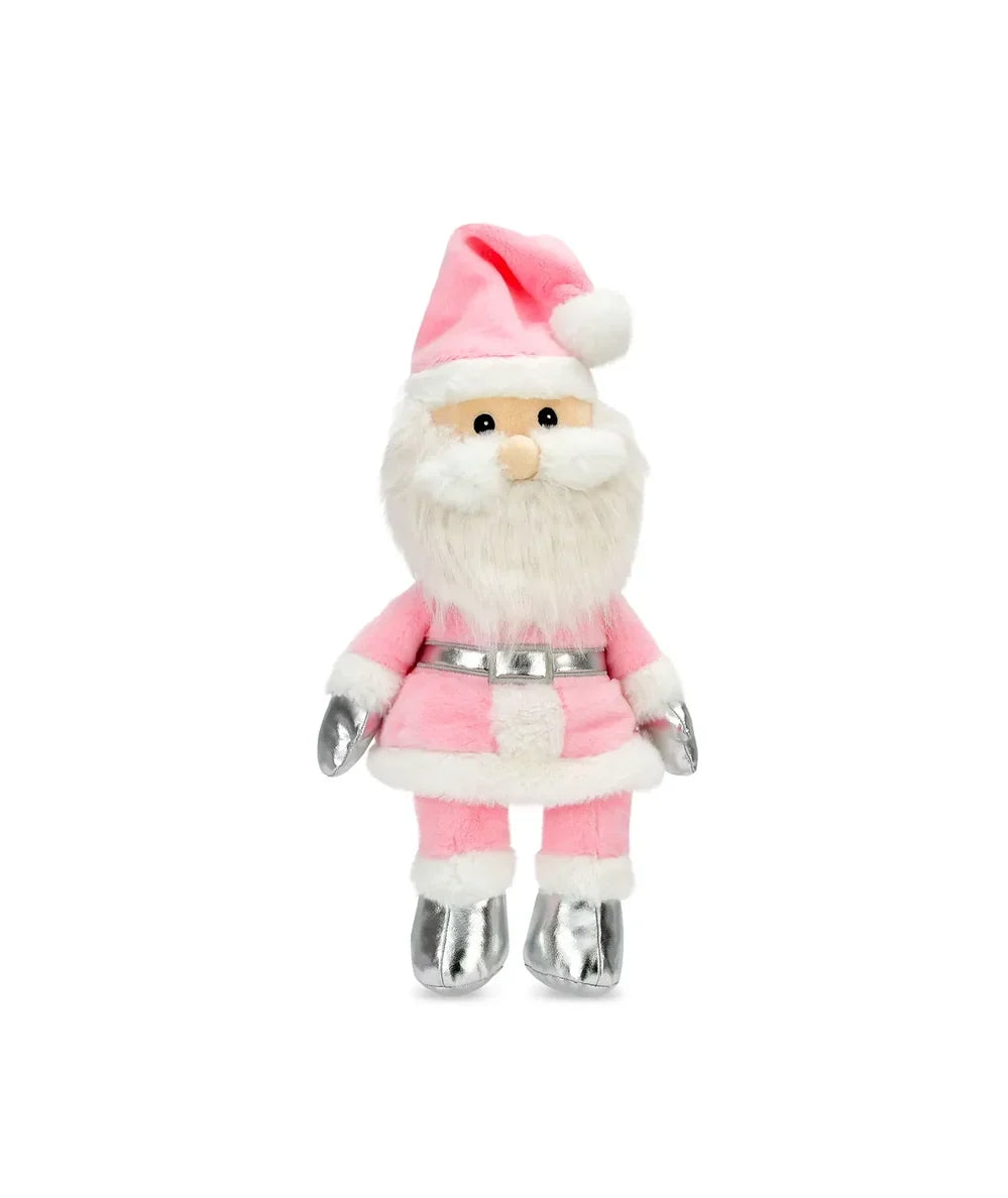 Front view of the standing Merry Santa faux fur plush character, by Iscream - CAKEWISH