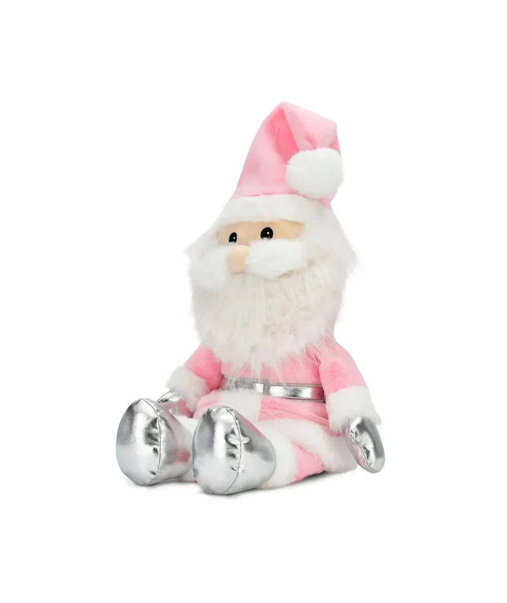 Left side view of the sitting Merry Santa faux fur plush character, by Iscream - CAKEWISH