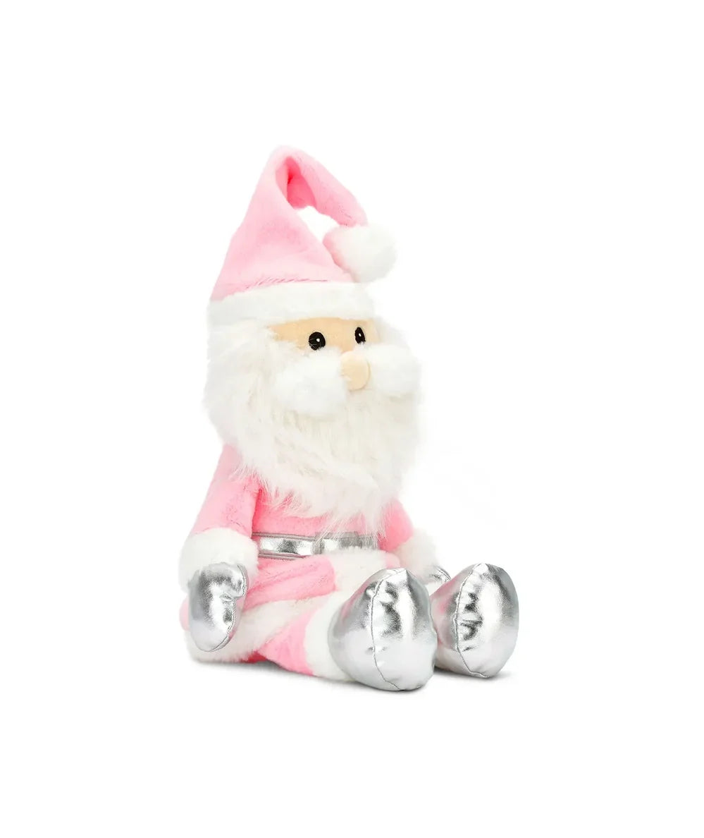 Right side view of the sitting Merry Santa faux fur plush character, by Iscream - CAKEWISH